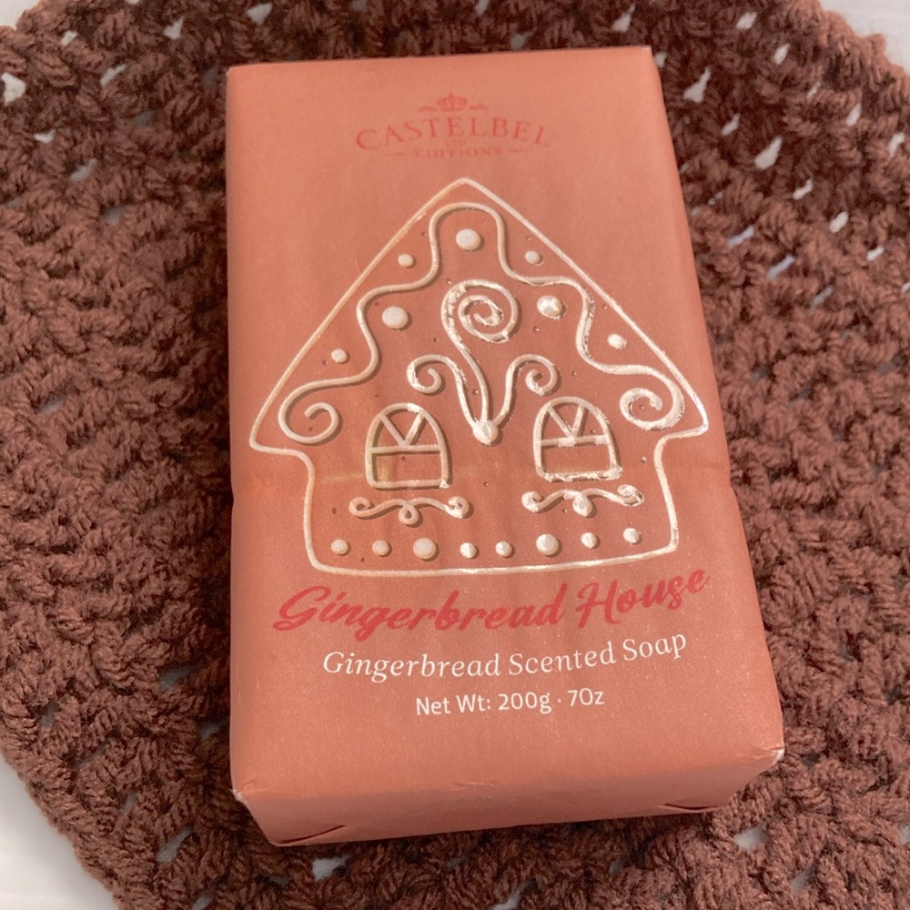 CASTELBEL Limited Edition Gingerbread House Bath Bar Washcloth Gift Set